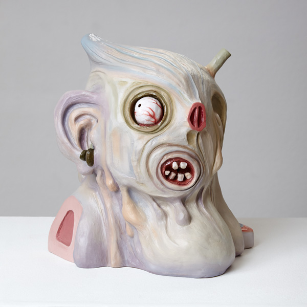 László Győrffy: Facefuck VII, 2015, ceramics, oil, 24,5 × 21 × 21,2 cm, photo: Krisztián Zana