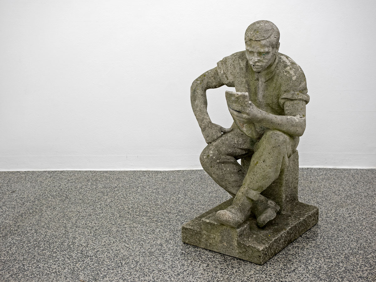 Little Warsaw: Unmemorial, András Beck, Reading Worker (2014, Limestone, 115 x 85 x 75 cm) exhibition: Naming You, Secession, Vienna, 2014 photo: Michael Michlmayr